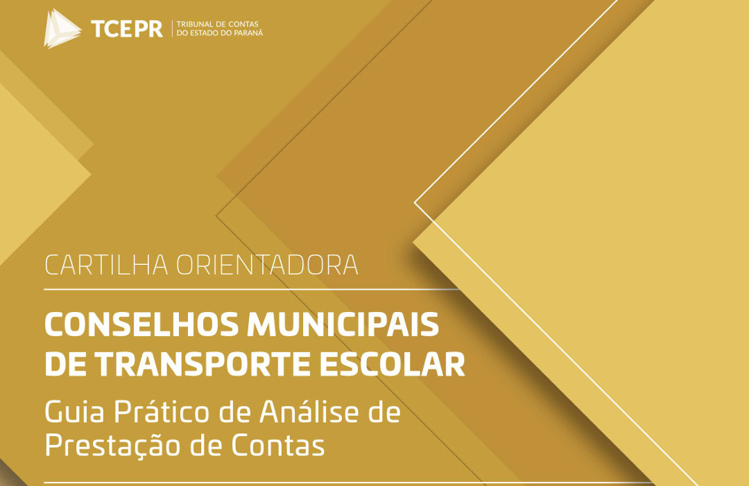 Capa da cartilha "Conselhos de Transporte Escolar - Guia Prático de Análise de Prestação de Contas"