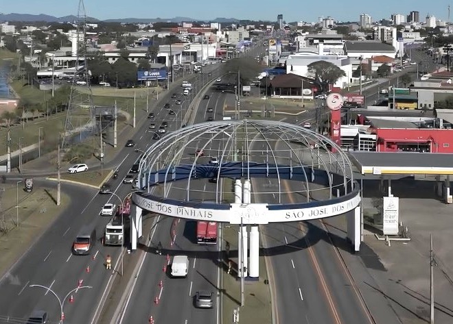 Vista da sede urbana de São José dos Pìnhais, município da Região Metropolitana de Curitiba
